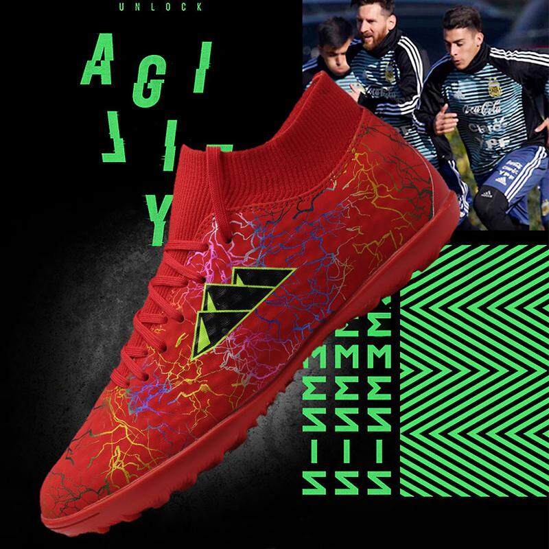 (tf Size 34-44)futsal Shoes High Neck Turf Futsal Boots Soccer/football Shoes By Soccer Shoes