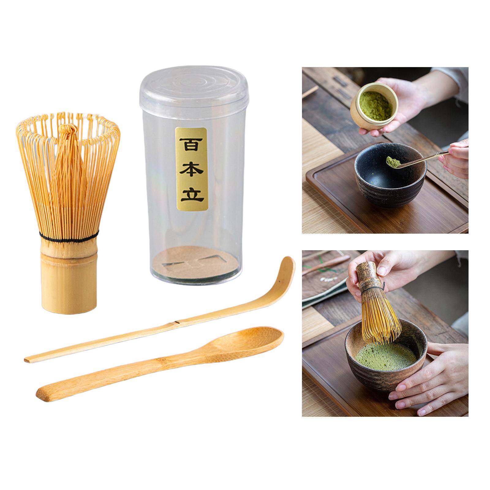 Blesiya Matcha Tea Set Whisk (Chasen) + Scoops (Chashaku)+ Tea Spoon for Starter