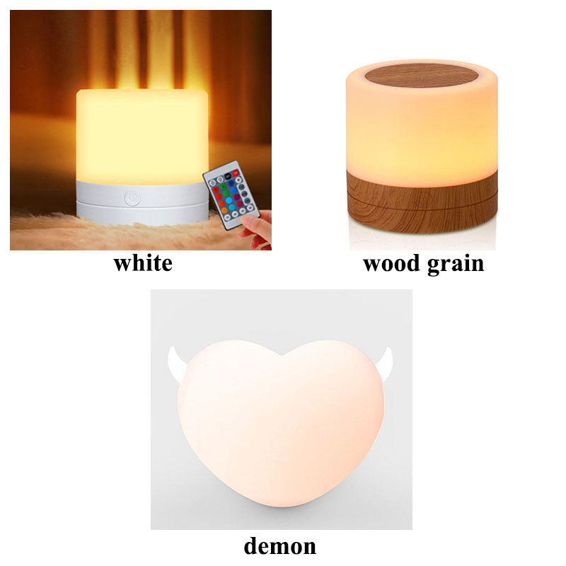 SaTine Touch-type remote control toning bedside lamp usb charging led colorful atmosphere timing lights off pat night light