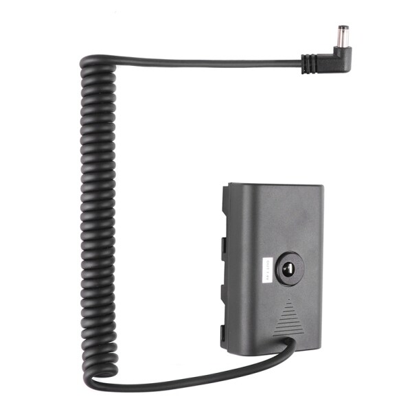 FOTGA NP-F Dummy Battery DC Coupler with Extendable Power Cable for NP-F970 F750 F550 to Power Video LED Light Camera