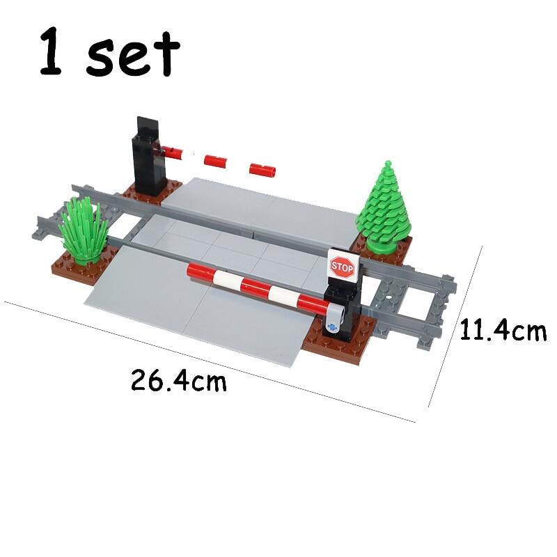 ”{： MOC City Train Tracks Flexible Straight Curved Soft Rail Switch DIY Building Block Models Railways Technical Train Parts Bricks