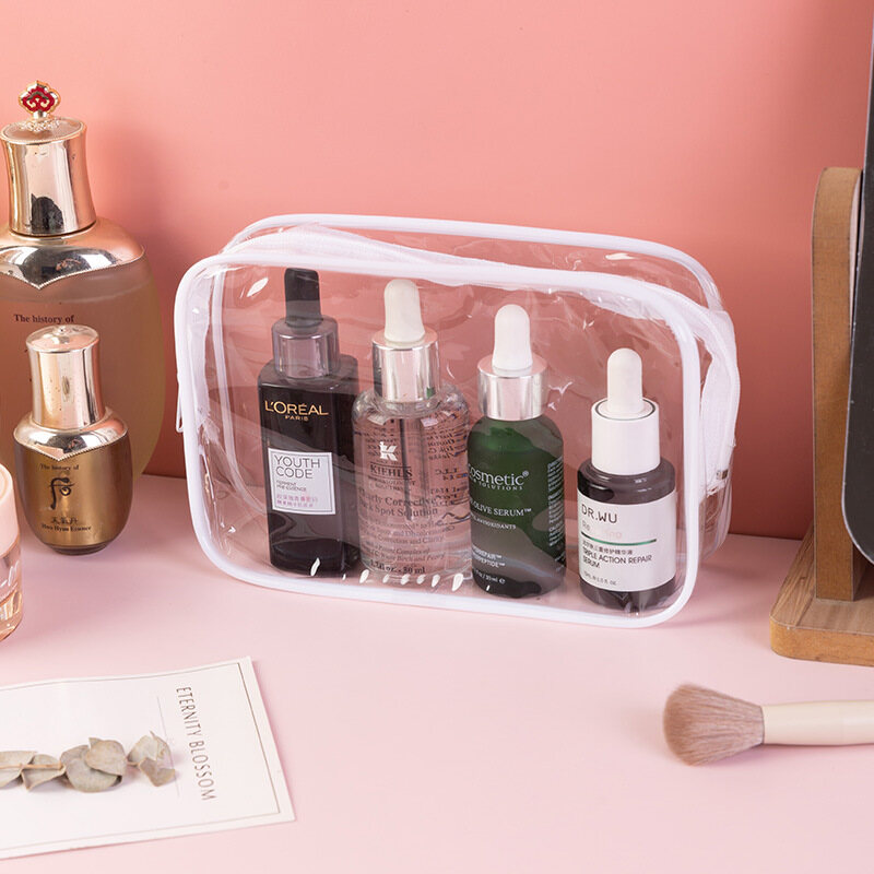 PVC Cosmetic Wash Zipper Bag PVC Small Large Cosmetic Wash Zipper Bag Makeup Bags Makeup Bag Cosmetic Bag