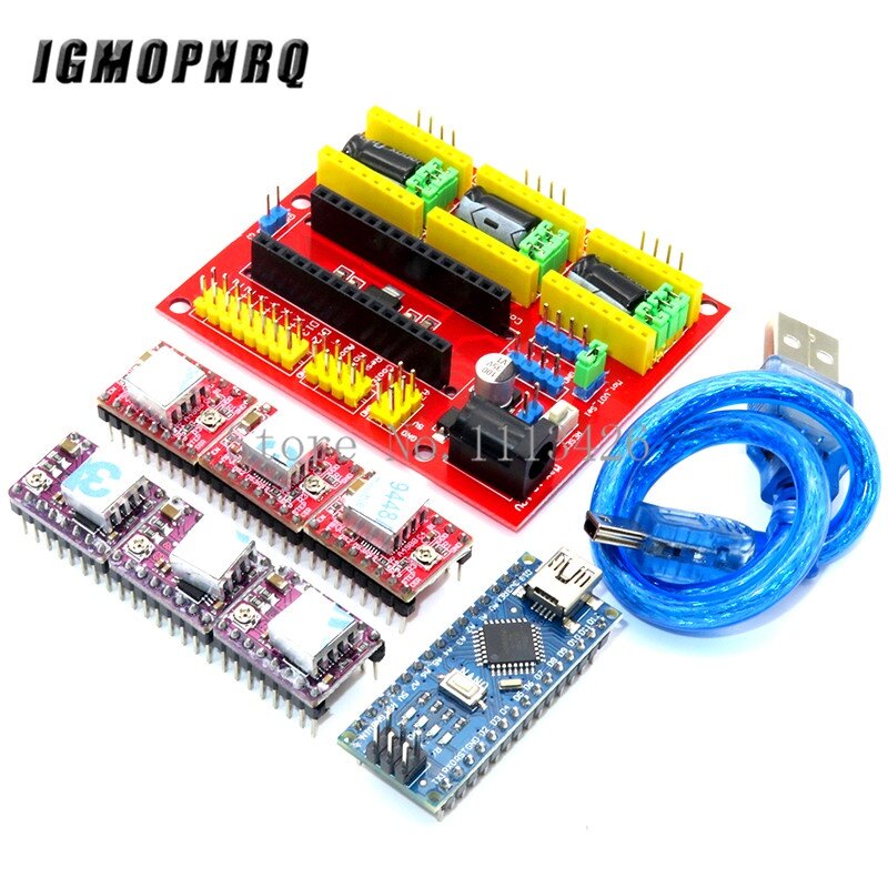 3D V4 bảng mạch điều khiển CNC V4 Máy Khắc + Nano 3.0 với USB + A4988 Reprap Stepper trình điều khiển