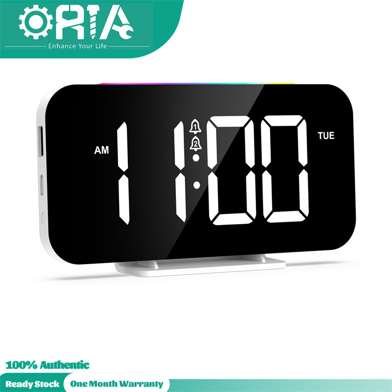 ORIA Alarm Clocks for Bedrooms Dual Alarms Snooze Bedside Digital Alarm Clock Loud Alarm for Kids, Adults, Heavy Sleepers