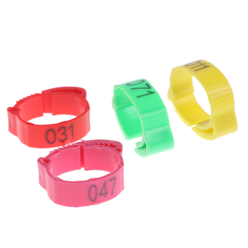 🙃100PCS Chicken Foot Ring Adjustable Size Poultry Leg Digital Label Buckle Ring