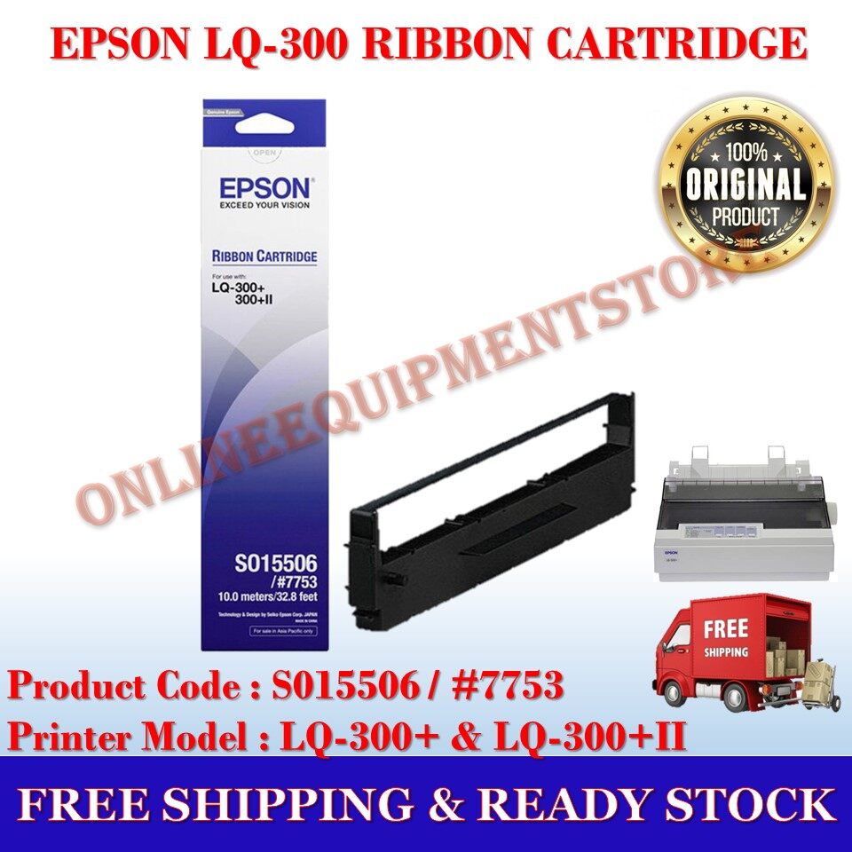 Epson LQ300 / 300+ II Ribbon Cartridge Original ( S015506 / 7753 ) / LQ300 Dot Matrix Printer