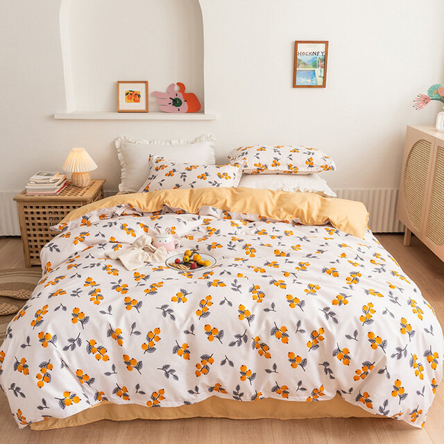 4 IN 1 Cadar Bedding Set Queen King Size Bedsheet Set