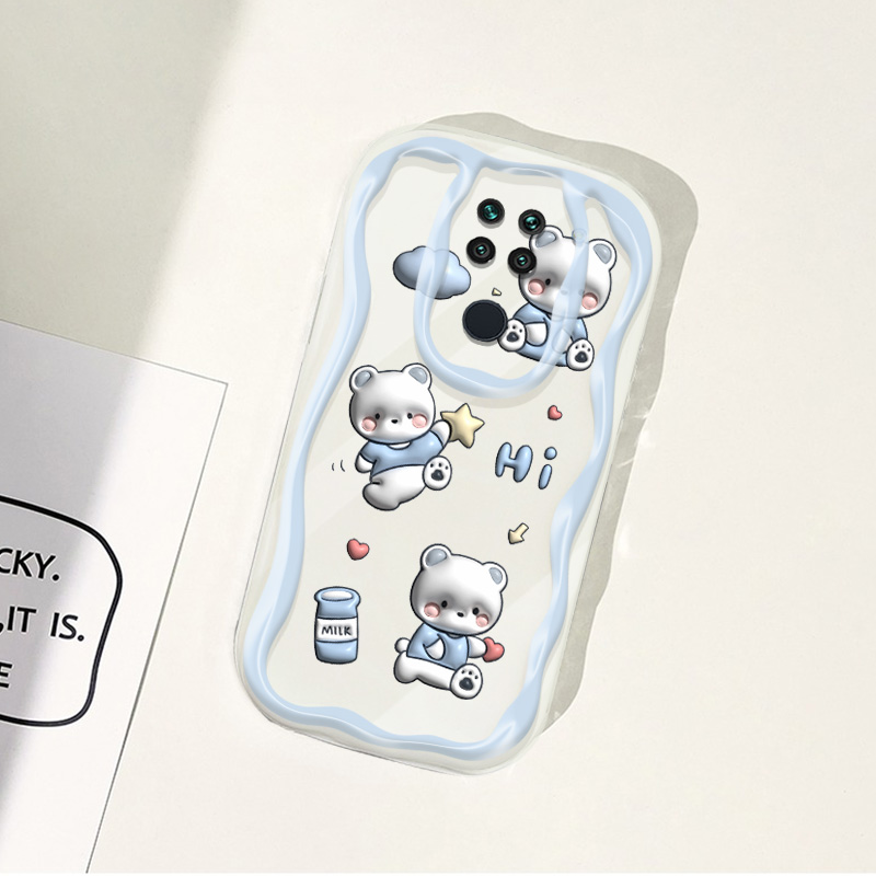YBD Fashion Cute Case For Xiaomi Redmi Note 9 10 LITE Note 9S Note 9 Pro Note 9 Pro Max POCO M2 Pro Wavy Cases Moon Cartoon pattern Casing