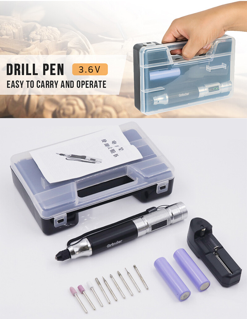 [Hàng Có Sẵn] KIPRUN Máy Khoan Không Dây Mini Dụng Cụ Điện, Bút Khắc 3.6V Dụng Cụ Mũi Khoan Không Dây Máy Khoan Điện Mini Dụng Cụ Điện Bút Khắc Điện, Bộ Phụ Kiện Dụng Cụ Xoay, Sạc USB