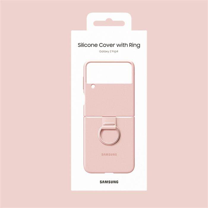 Original samsung z flip4 5g silicone with ring case for samsung galaxy z flip 4 phone cover clear cases, ef-pf721