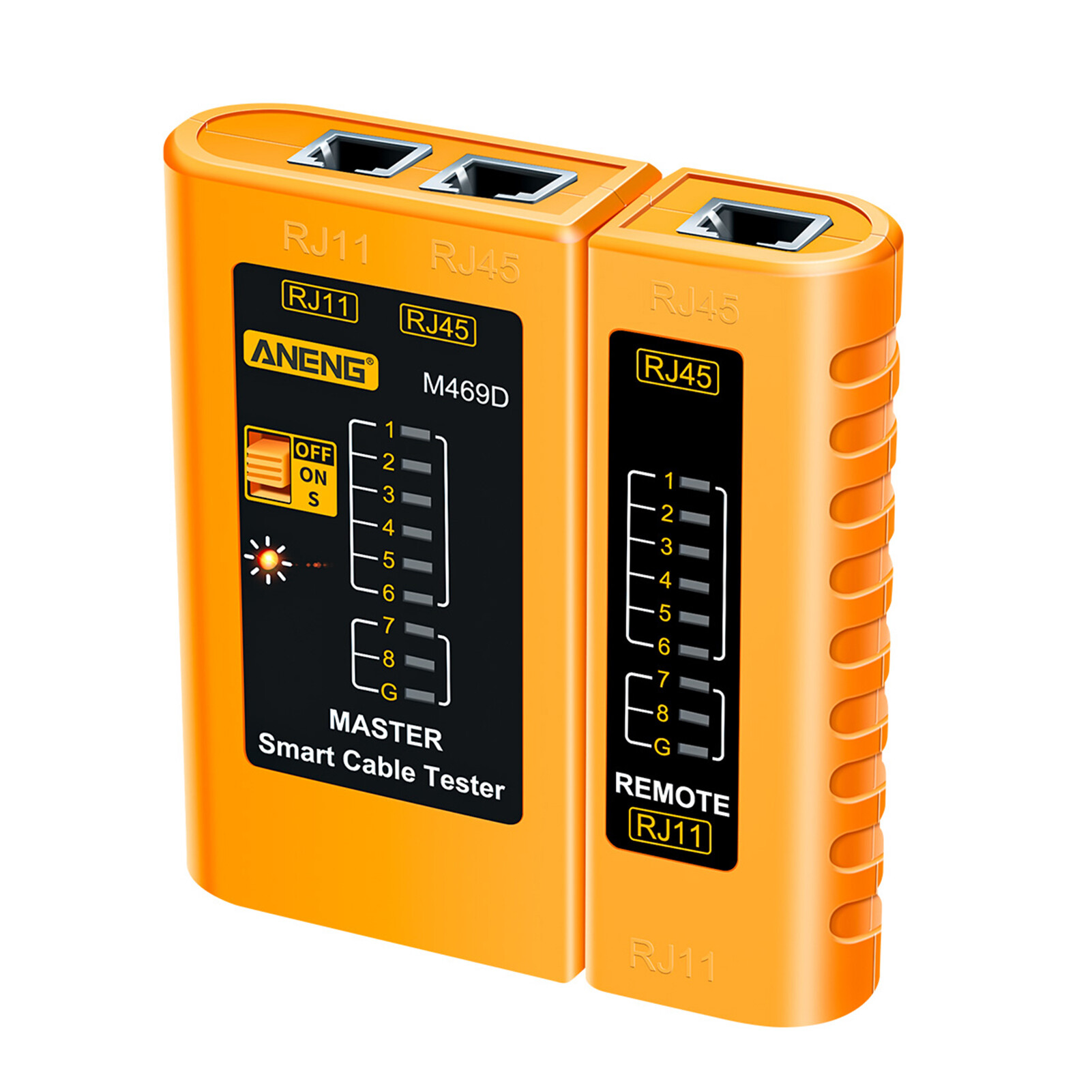 ANENG M469D Network Cable Tester Pairing Instrument for RJ11 RJ45 Telephone Lines with LED Indicator, On-off Checking/ Shielded Network Cable/ Long-distance Testing