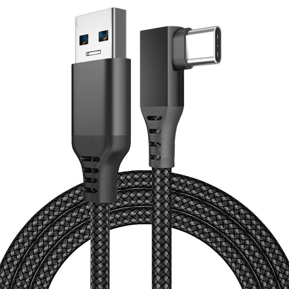 RIXINNY Cáp USB 3.0 Type C Di Động 90 Độ Khuỷu Tay Cho Oculus Quest 2 Cáp Trực Tuyến Phụ Kiện Tai Nghe VR Cáp Dữ Liệu Sạc Nhanh Cáp Sạc Nhanh Cho Quest 2 Cáp Liên Kết Dây Dữ Liệu