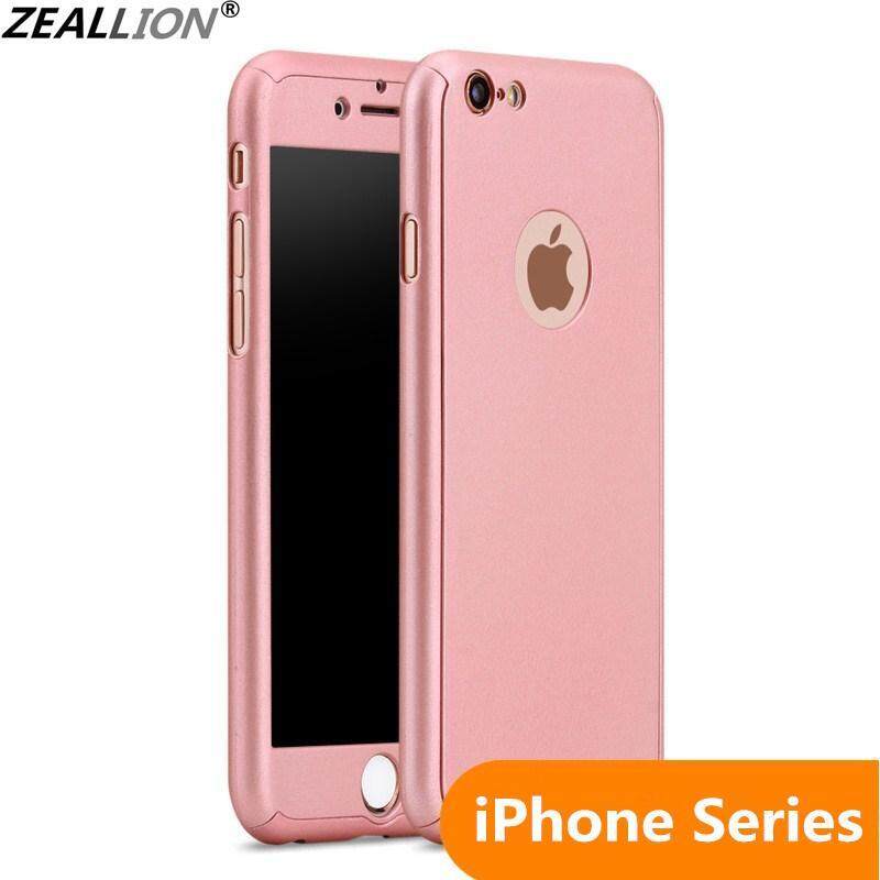 Ốp Zeallion Cho Apple iPhone 6 6S 7 8 Plus 11 Pro XR X Xs Max, Ốp Bảo Vệ Toàn Thân 360 Độ, Ốp Lưng Lai Cứng + Kính Cường Lực