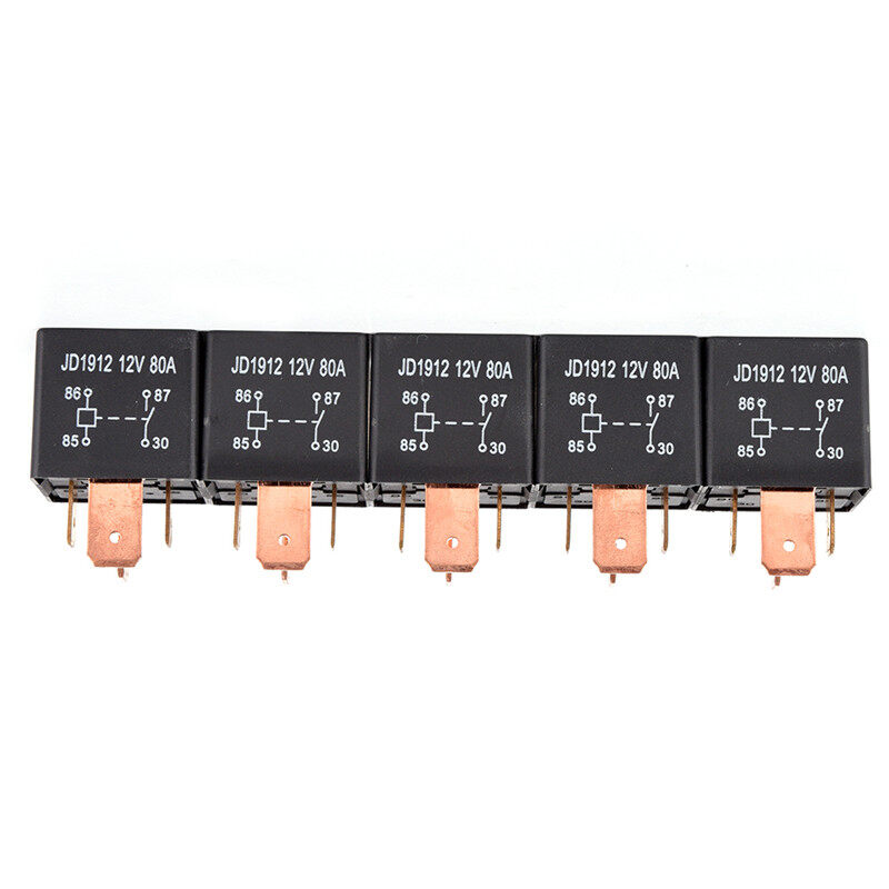 YOSOO Relais à fusible Relais Fusible, Noir 4Pin DC 12V 30A Contacts