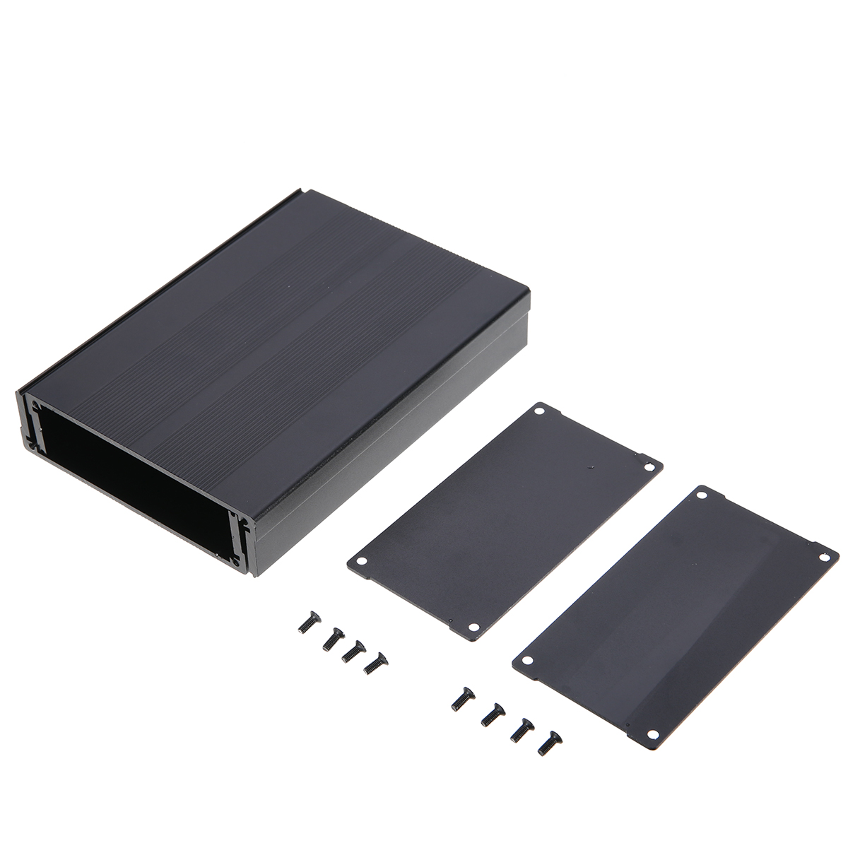 BOKALI 1 Bộ Hộp Nhôm Vỏ Ngăn Bảng Mạch Điện Tử Công Trình Đen 150*105*55Mm
