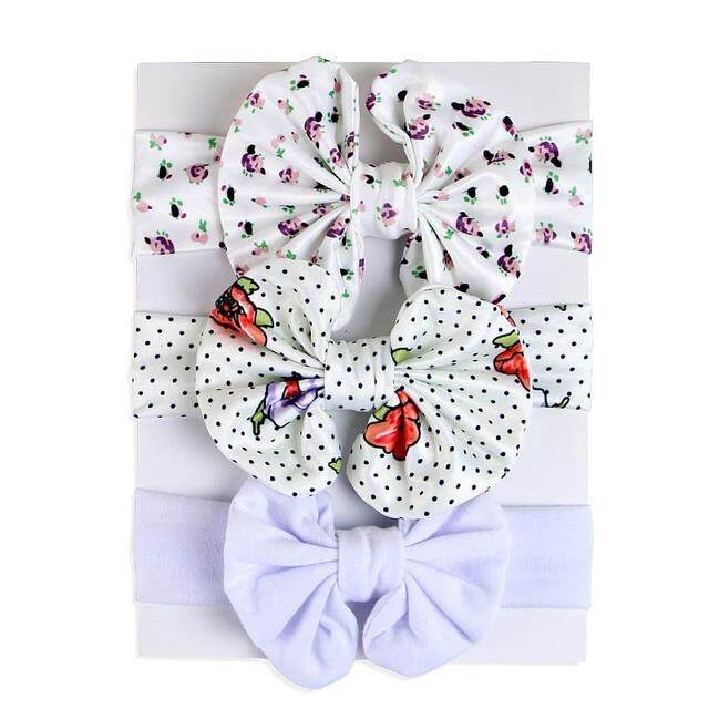3Pcs/Set Solid Color SoftElastic Baby Headband BowsNewbornHeadbandsAccessoriesHaarband