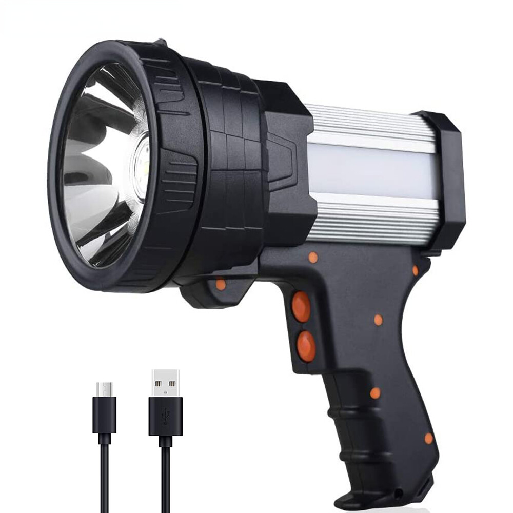 Most Powerful LED Flashlight Torchlight USB Rechargeable Work Light 10000mAh Long Lasting Handheld Spotlight Searchlight