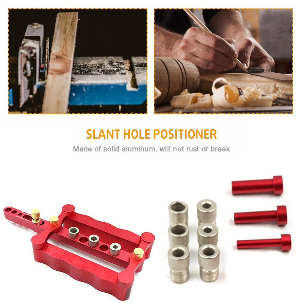 Pocket Hole Doweling Jig Kit ศูนย์กลางตัวเองตัวนำเจาะ Puncher Scriber