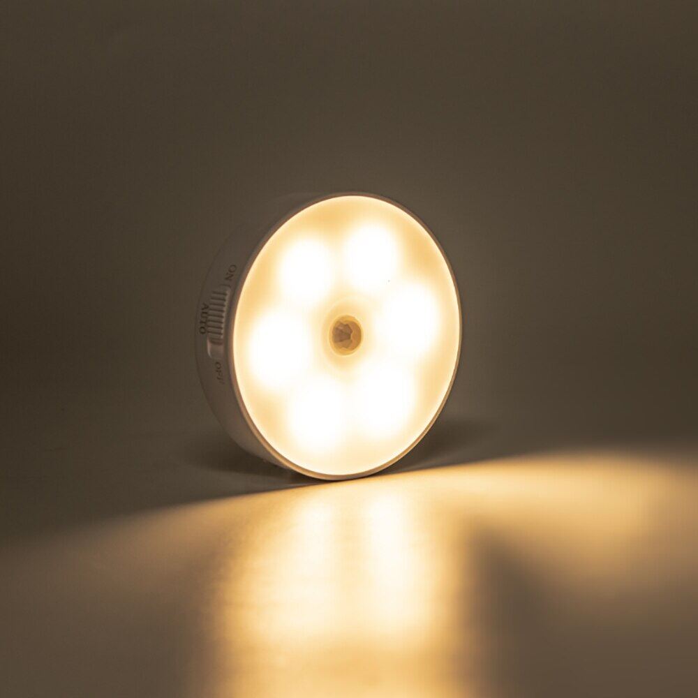 Đèn Ngủ LED Đèn Ngủ Sạc USB Cảm Biến Chuyển Động PIR Cho Tủ Bếp Đèn Tường Nhà Kho Cầu Thang Phòng Tắm