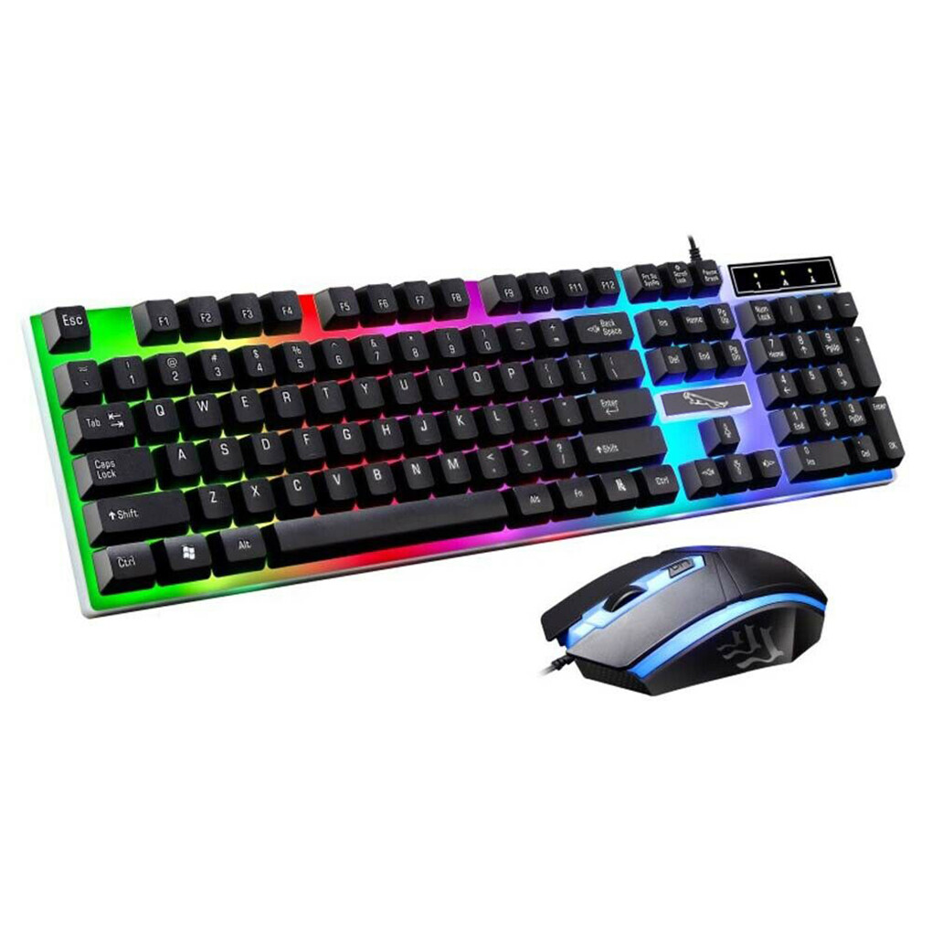 G21 USB Wired Keyboard Mouse Set LED Color Backlight Gaming Computer Mouse Keyboard