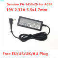 Genuine PA 1450 26 19V 2.37A 45W 5.5x1.7mm ADP 45HE B Laptop AC Adapter Charger For ACER Aspire E3 E5 R3 ES1 512 ES1 711 Series