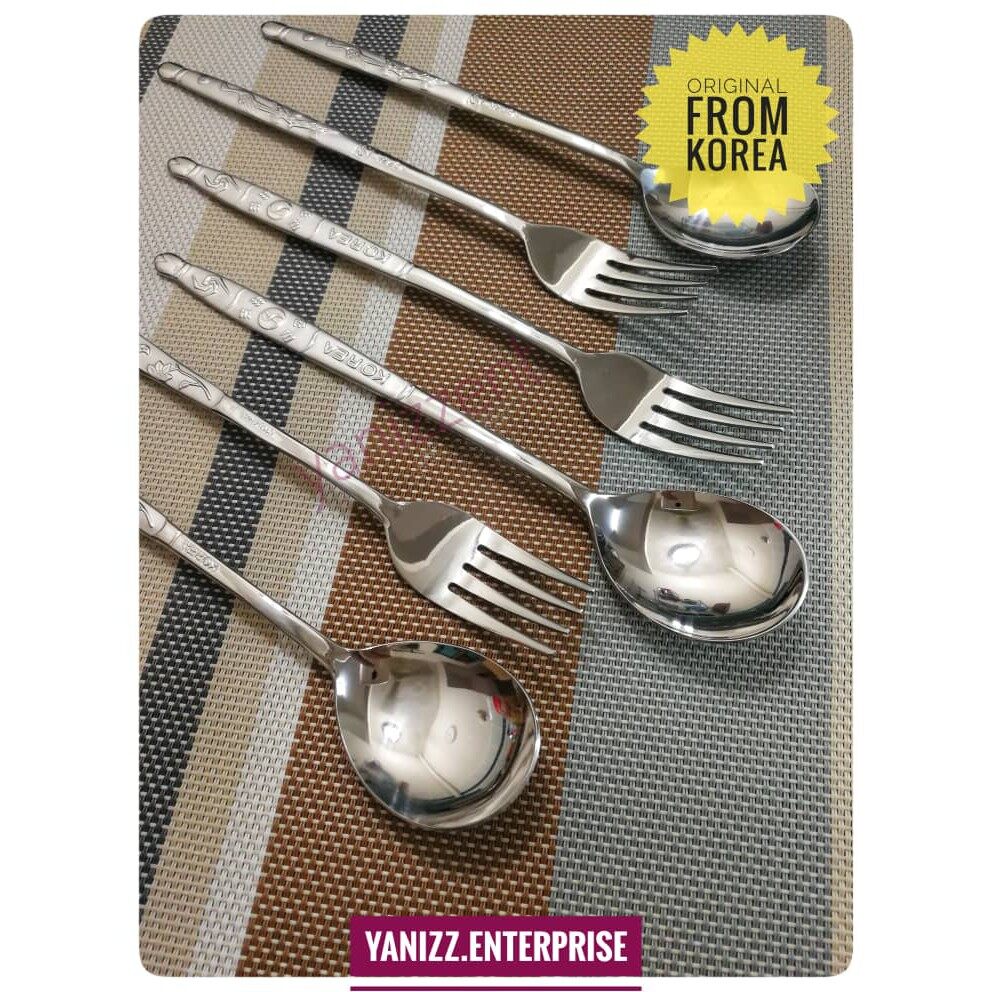 [ORIGINAL KOREA] Korean Cutlery Set Pattern Set Alat Makan Korea