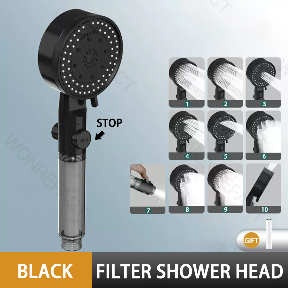 10 Mode Shower Head Adjustable High Pressure Water Saving Shower One