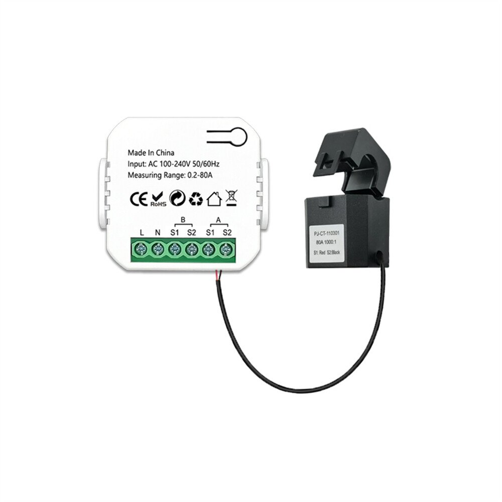 EL style Tuya Smart 2 Way WiFi Energy Meter Bidirection 1/2 Channel with Clamp App Monitor Solar Produced and Consumed Power AC110V 240V