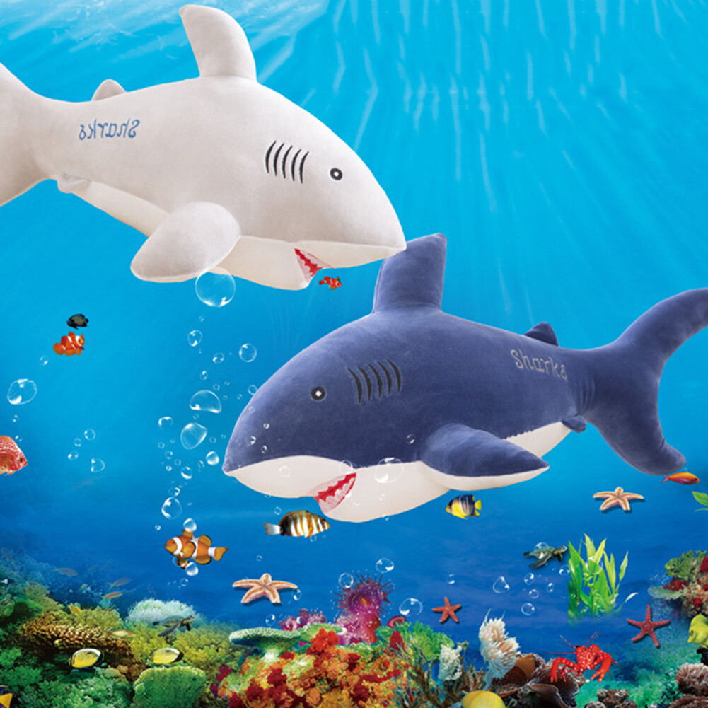 40/50cm Cute Simulated Shark Fish Plush Toy Soft Stuffed Doll Pillow Cushion