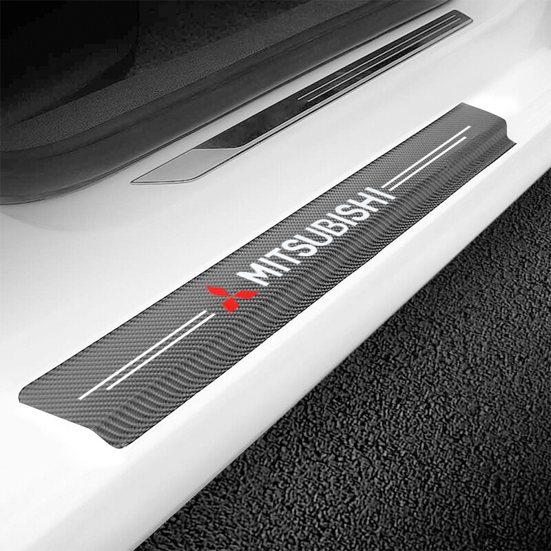 4Pcs Car Door Threshold Sill Trim Sticker for Mitsubishi Outlander Lancer Triton Montero Aspire Colt Eclipse Grandis RVR Strada Xpander L400 L300