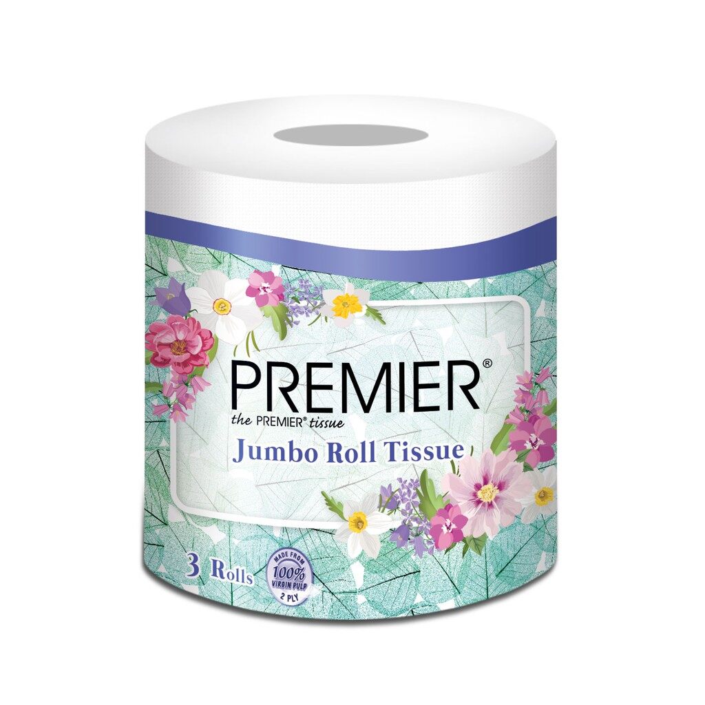 Premier Jumbo Roll Tissue (3 roll) 2PLY Lazada