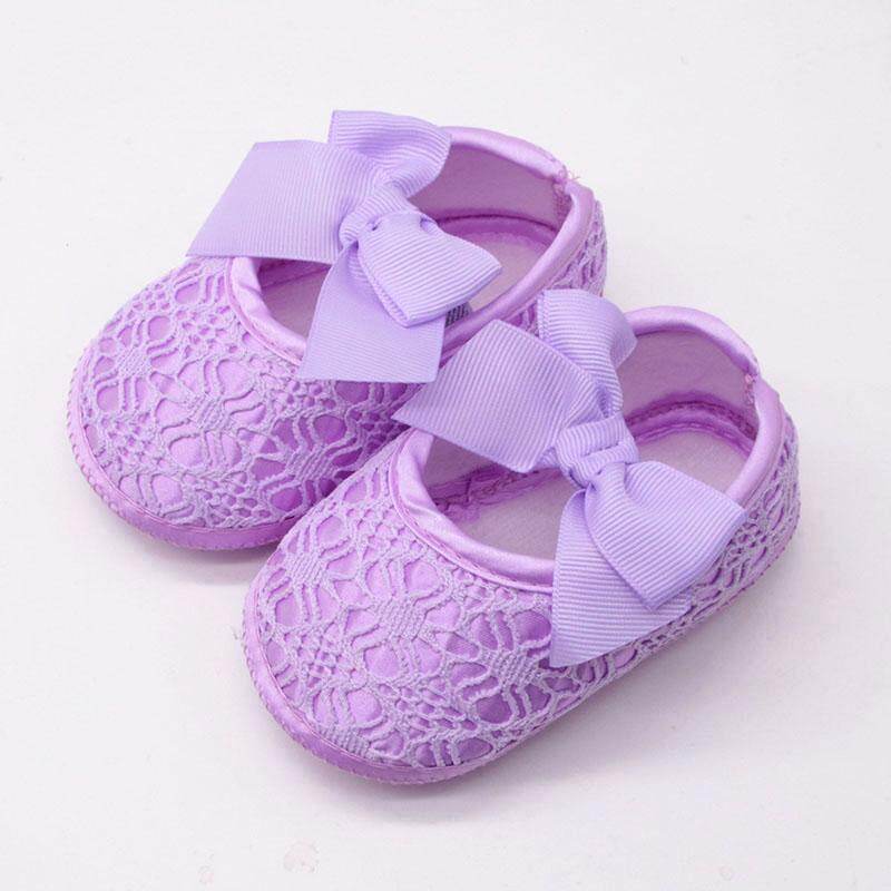 Newborn Toddler Infant Baby Shoes  Lace Flower Bows Soft Cotton Non-slip Princess Shoes Baby Girl First Walkers Shoes