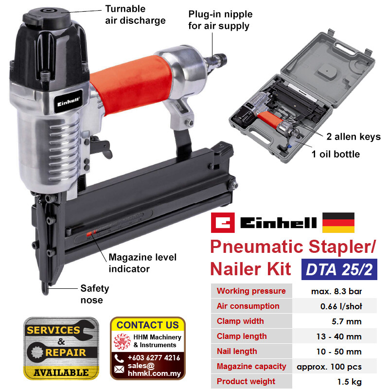Einhell Pneumatic Stapler Nailer Kit Dta 25 2 Lazada