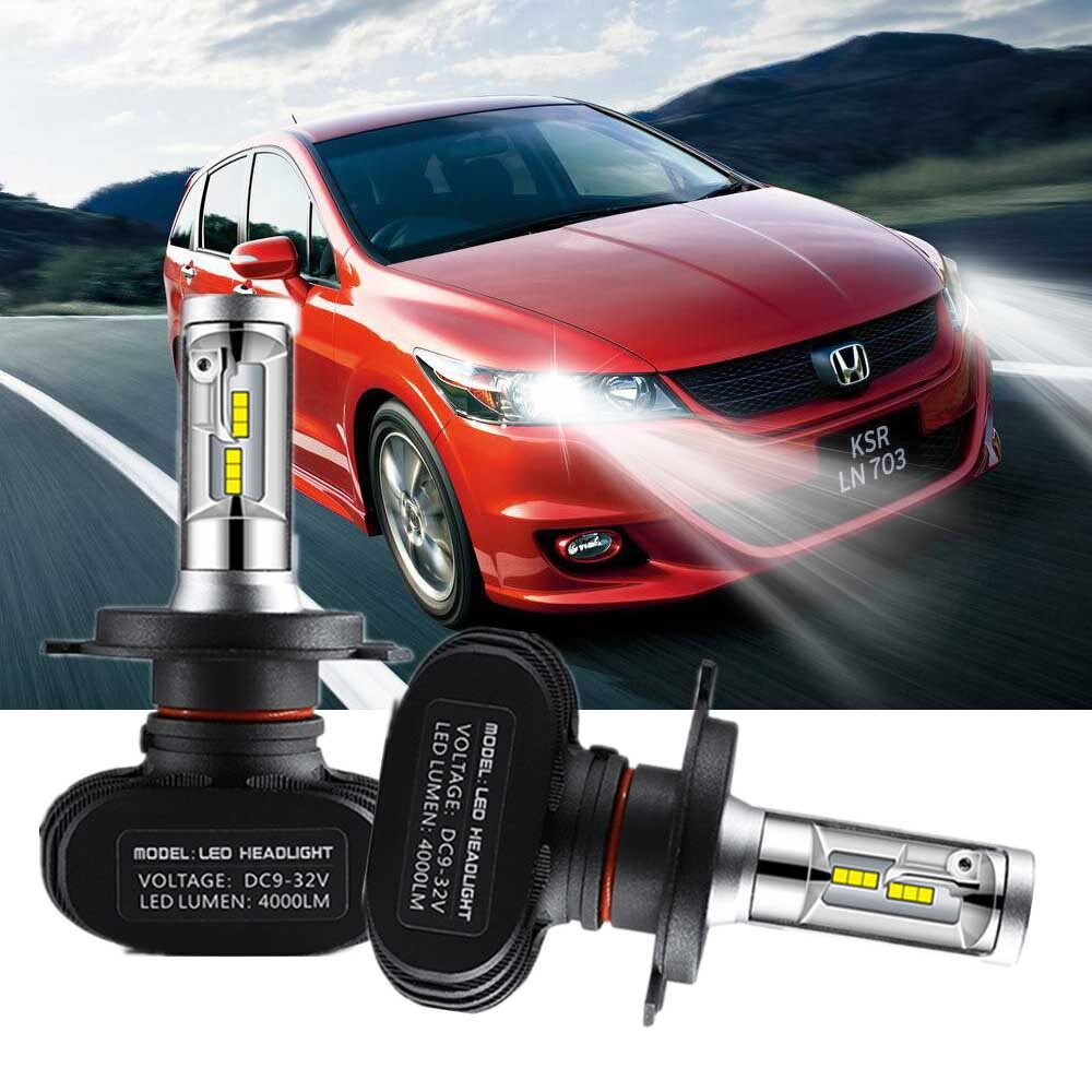1 cặp đèn pha led cho xe hơi, đèn pha led tự động 8000lm, h4 bóng đèn pha màu trắng cho honda stram old phụ kiện đèn pha