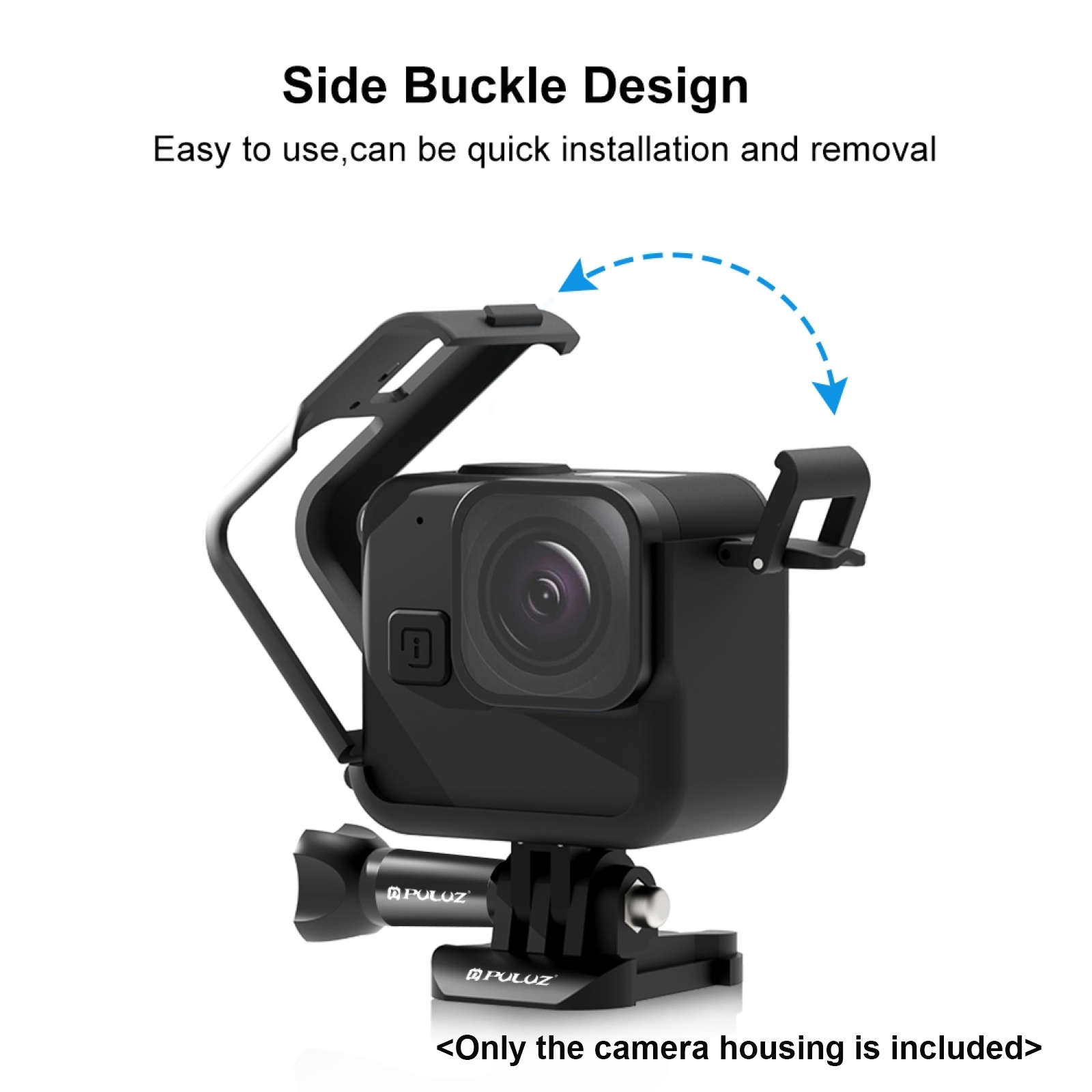 PULUZ Sports Camera Protective Frame Protective Case Housing Shockproof Replacement for GoPro Hero 11 Black Mini Protection Accessories ABS Camera Shell Protector with Base Bracket