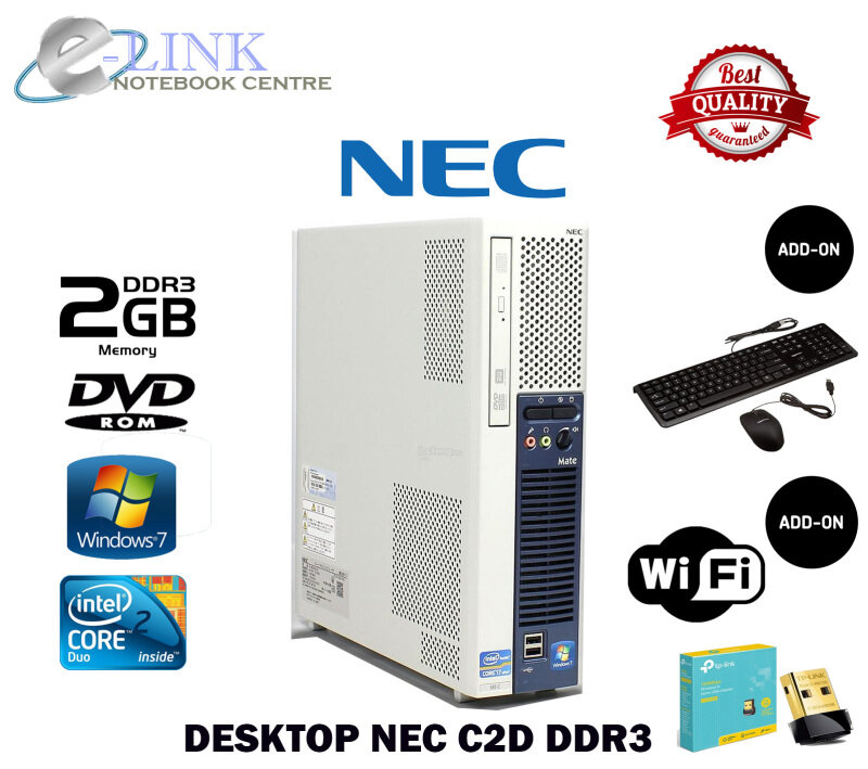 (REFURBISHED) NEC Desktop PC Intel Core 2 DUO / 2GB DDR3 RAM / 80GB HDD / WINDOW 7 PRO / DVD ROM Malaysia