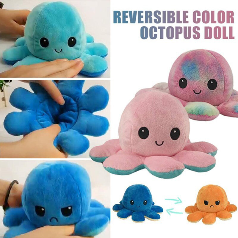 reversible flip octopus plush