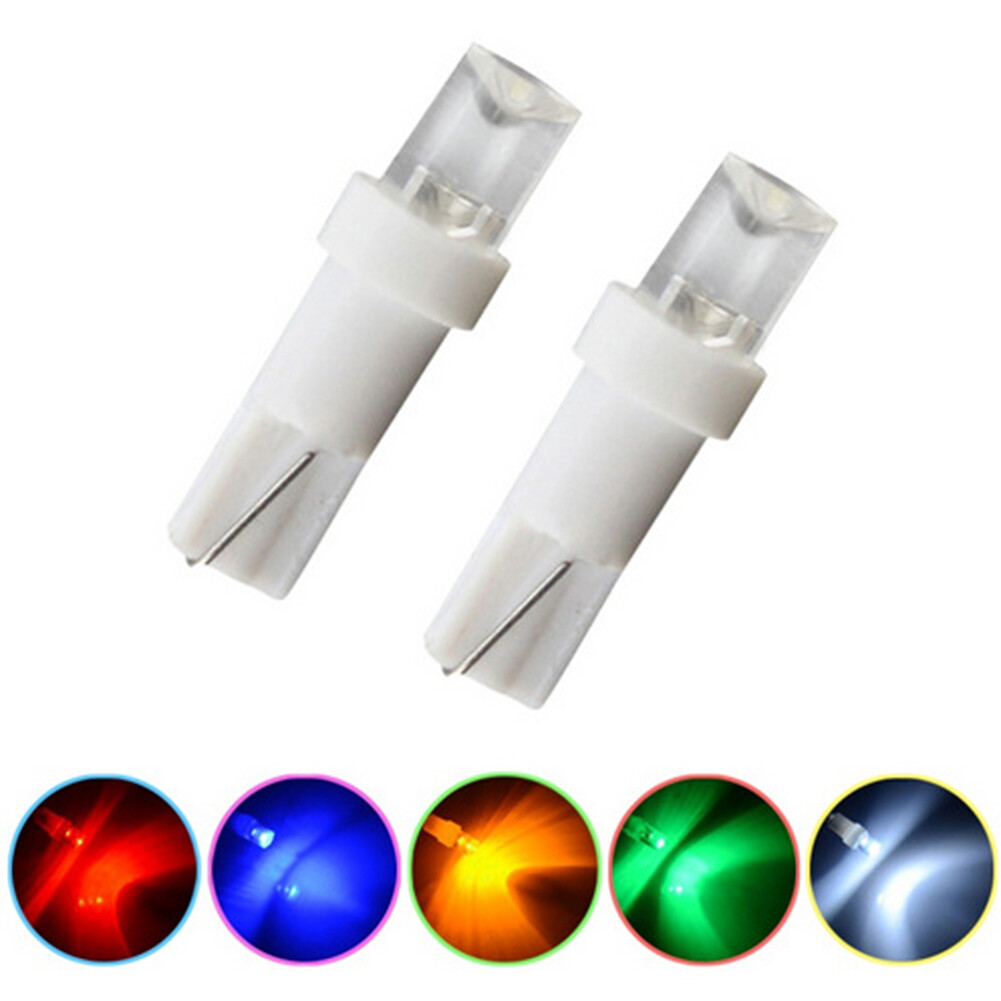 Janedream 10Pcs T5 LED Car Dash Dashboard Lights Bulb Instrument Panel Lamp Speedometer Wedge Side Concave Lens