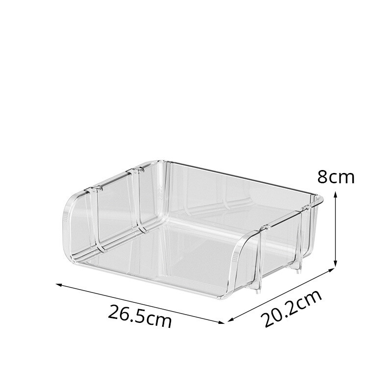 Transparent desktop file storage rack Office desk book drawer PET data sorting storage box