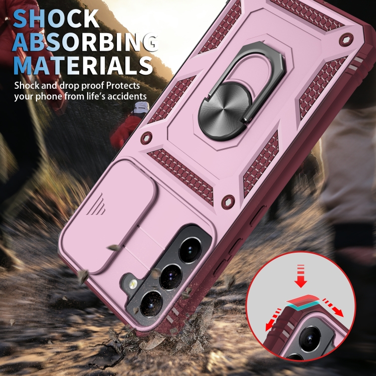 【Fanadd Shop】 For Samsung Galaxy S22+ 5G Sliding Camera Cover TPU + PC Phone Case