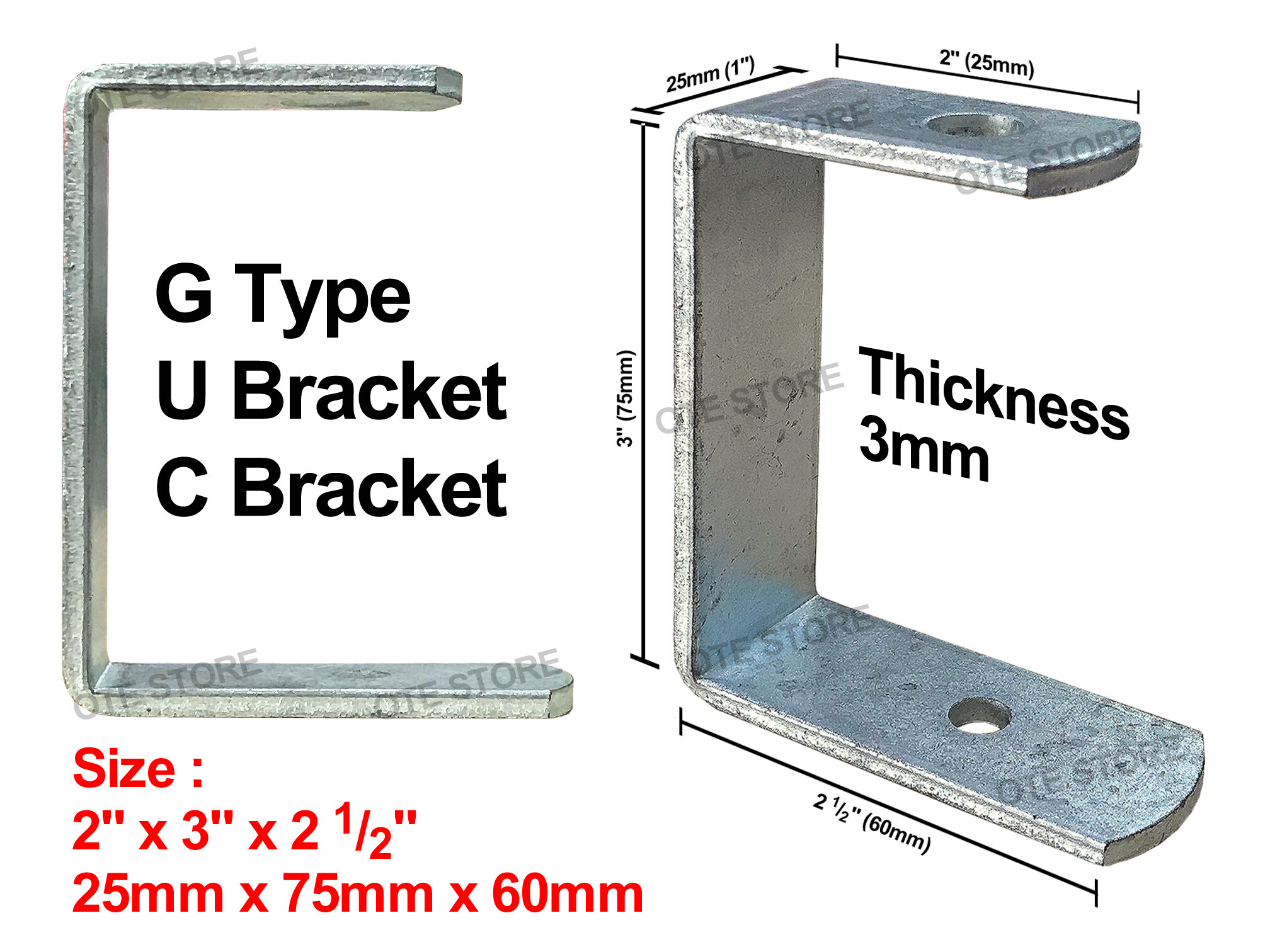 GI G Type C Bracket U Bracket Metal Trunking Hanger Cable Trunking