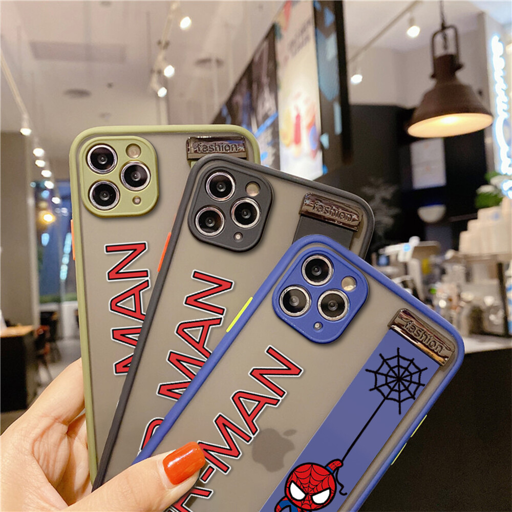 (With Wristband)Hontinga Casing Case For Samsung Galaxy Note10 Note 10 Plus Case Shockproof Marvel Spider-Man Cartoon Transparent Phone Case Soft Edge Full Lens Camera Protector Back Cover Hard Case For Boys