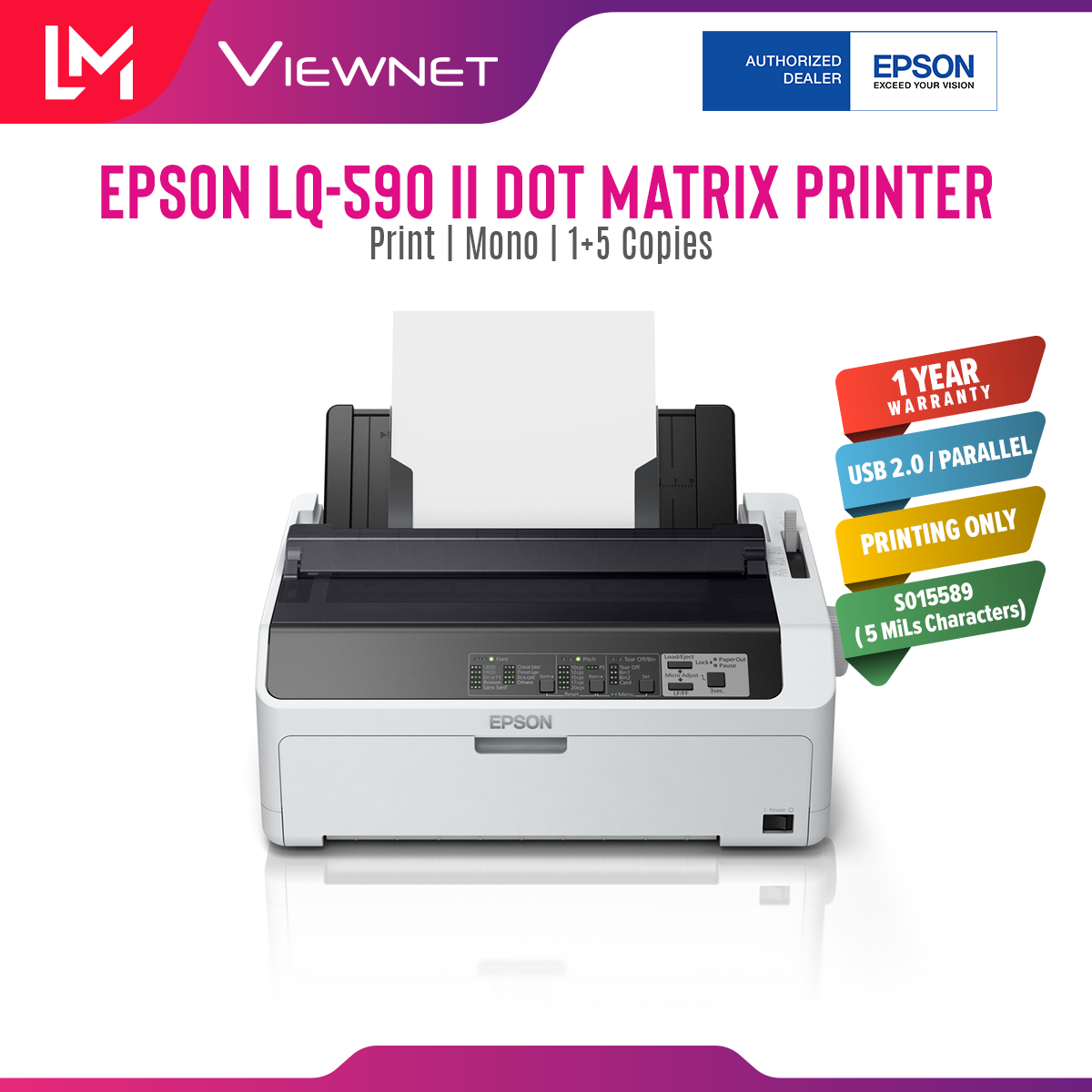 Epson Lq 590 Ii Dot Matrix Printer Lazada 7585
