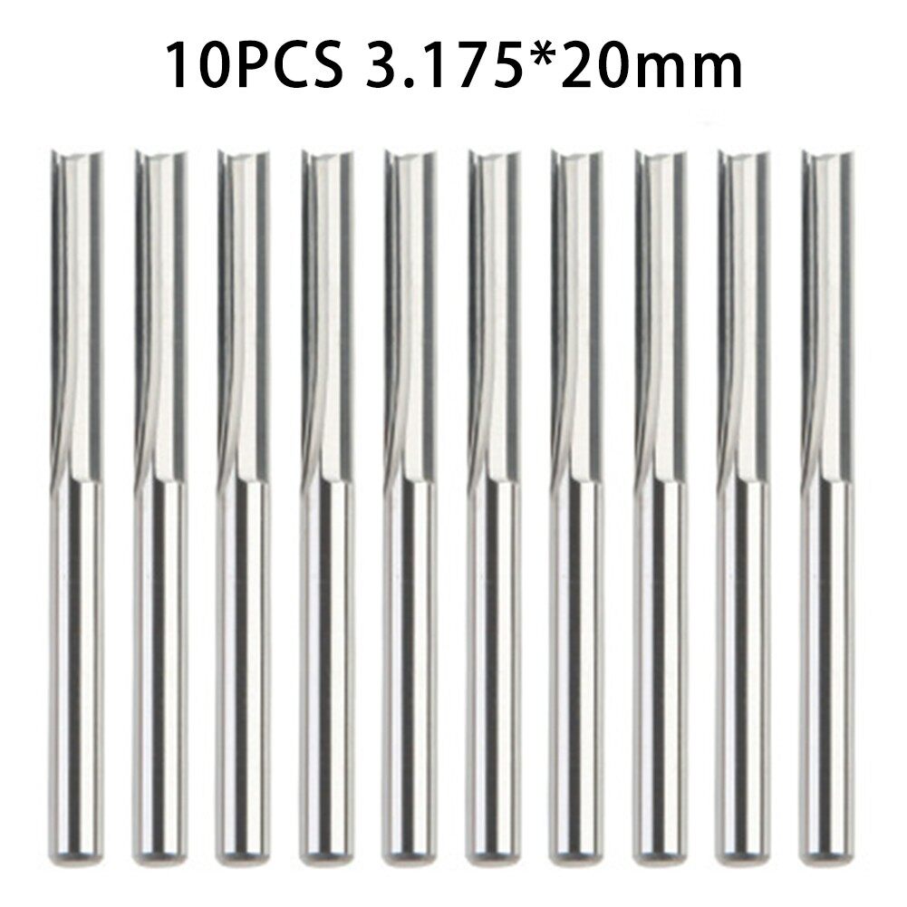 10PCS Straight Slot MDF Cutting Wood Working CNC Router Bits Engraving