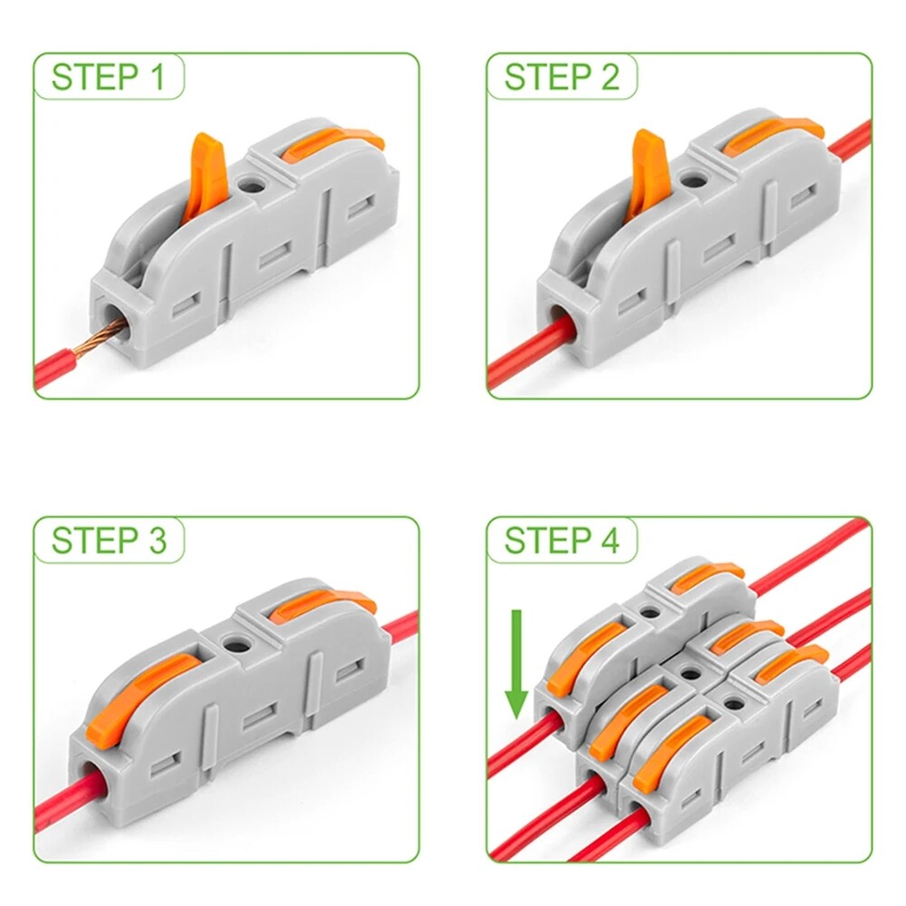10/5Pcs Quick Wiring Connector Fast Splicing Electrical Connector Multiplex Butt Terminal Universal 1 to 1 Inline Wire Connector