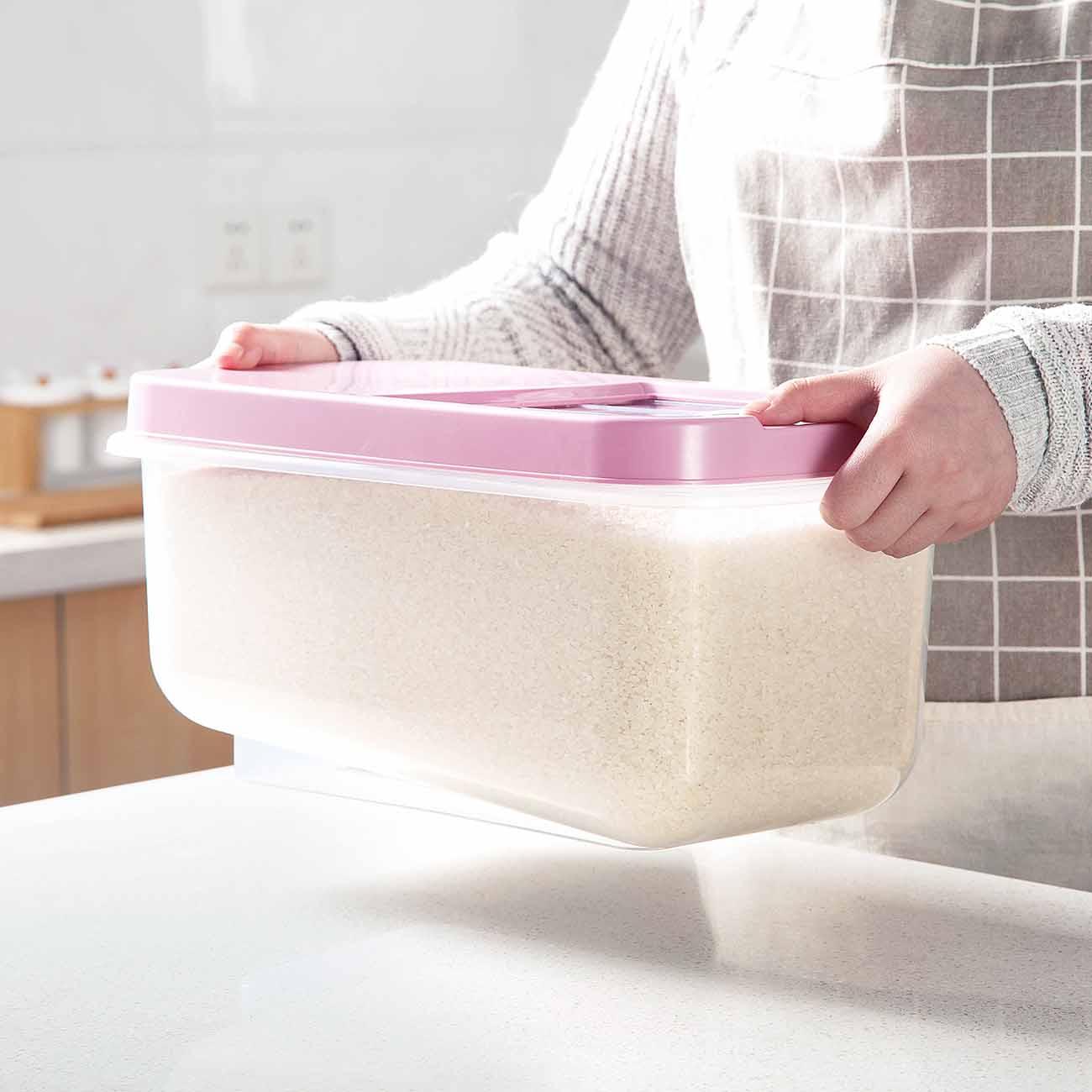 Homenhome Rice Storage Box Flour Storage Box Kitchen Cabinet (1 Pcs Storgae Container+ 1 Pcs Measure Cup)