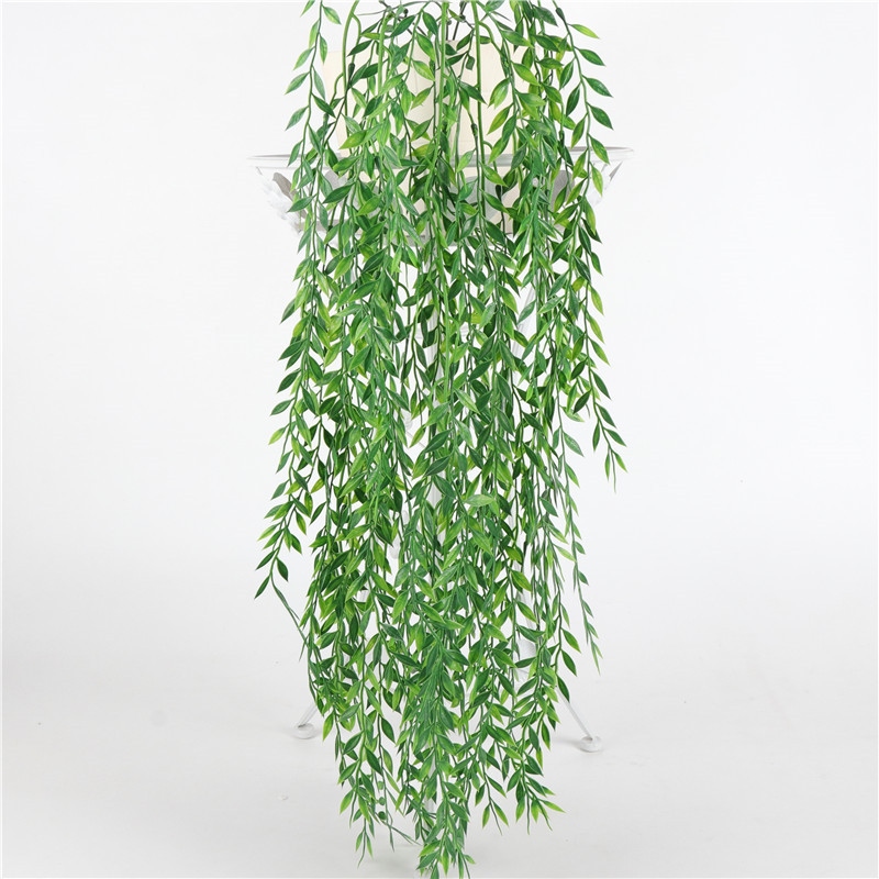 [YOU RANG] 94 cm 5 branches simulation wicker willow bamboo leaves rattan false willow tree home decoration green leaf plants wall hanging