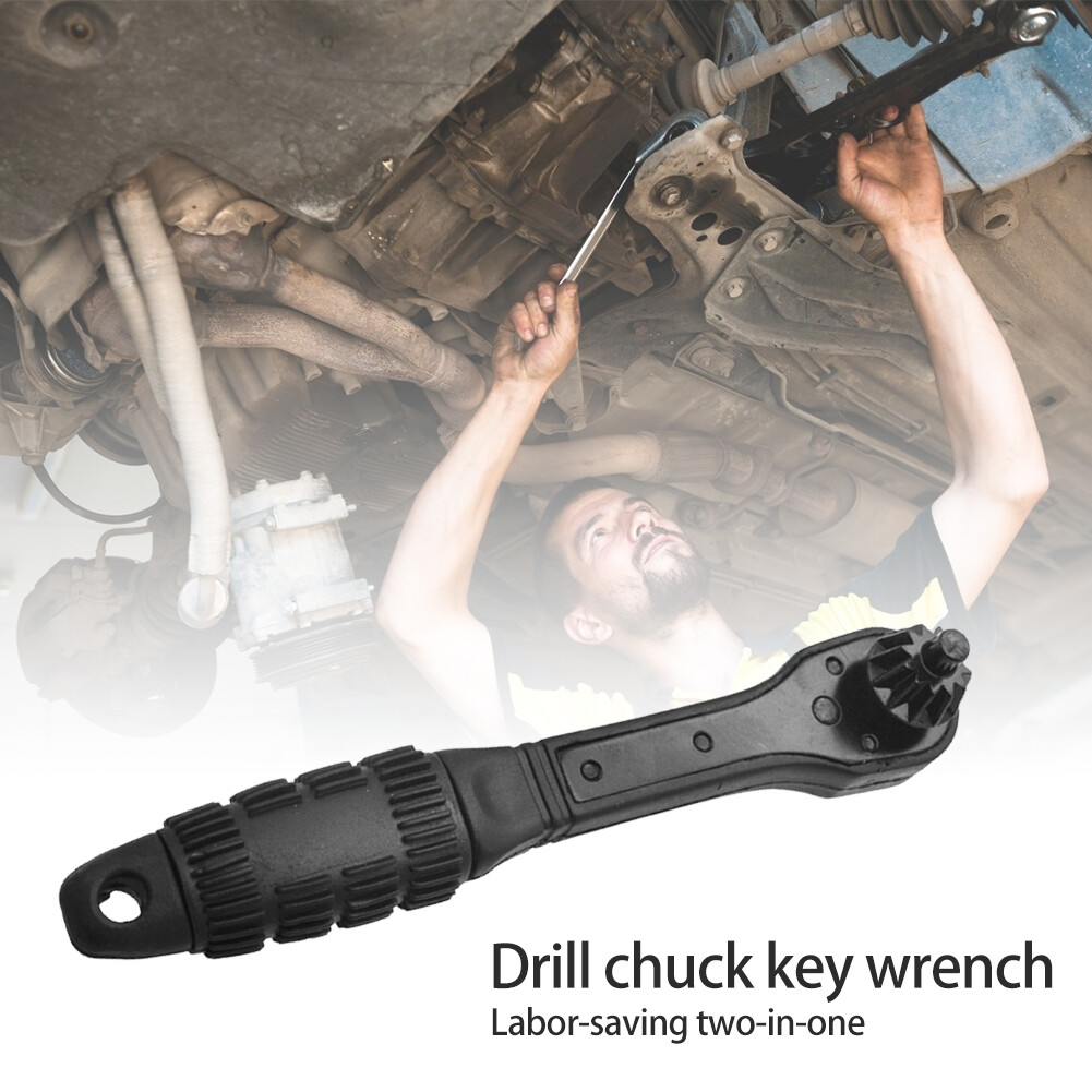 2 in 1 Drill Chuck Key Wrench Multifunction Hand Drill Ratchet Spanner Tool