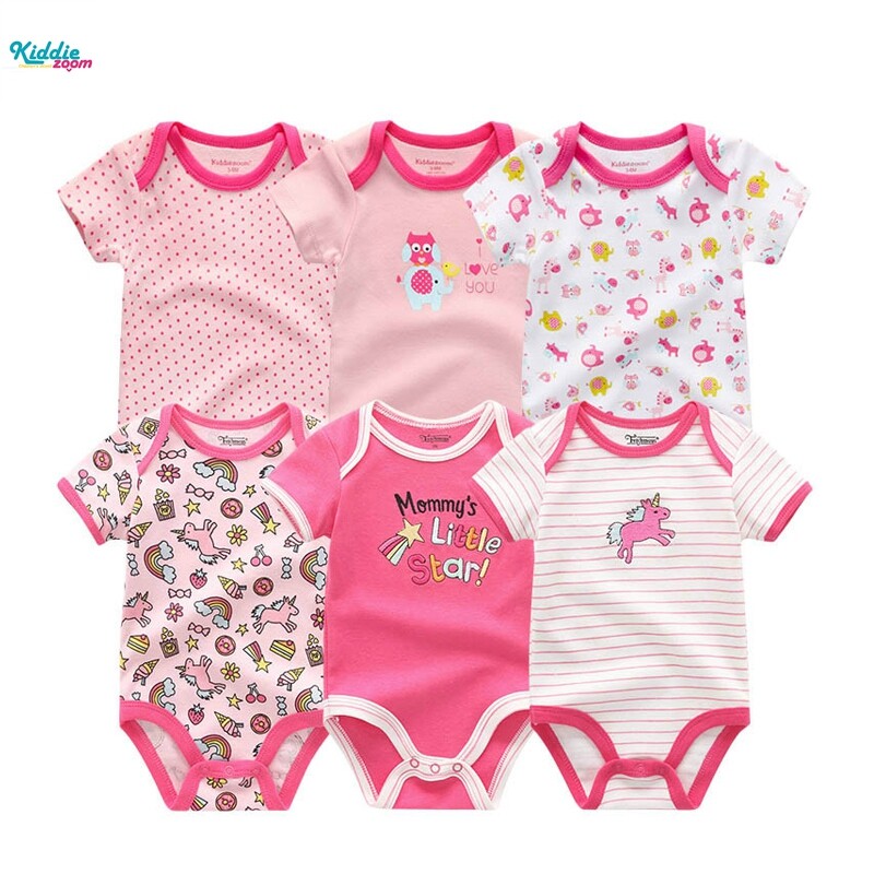 Kiddiezoom 6 pieces baby romper newborn clothes