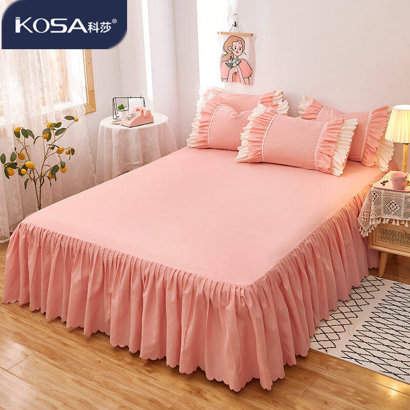 One-piece Bed Skirt Korean Version Bed Cover 1.8 Meters 2 Meters Mattress Protection Cover Bed Skirt 1.2 Meters Non-slip Home Textile
